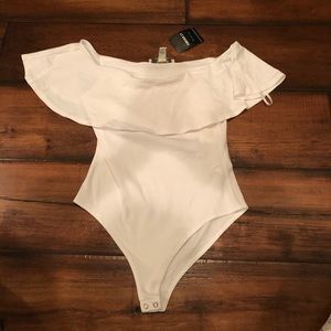 White off the shoulder bodysuit